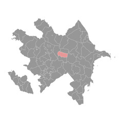 Fototapeta premium Ujar district map, administrative division of Azerbaijan.