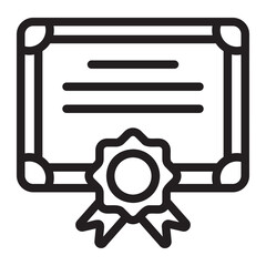 certificate line icon