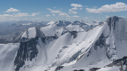 Summit view from Dzo Jongo East mountain (6,200m) in Ladakh, India