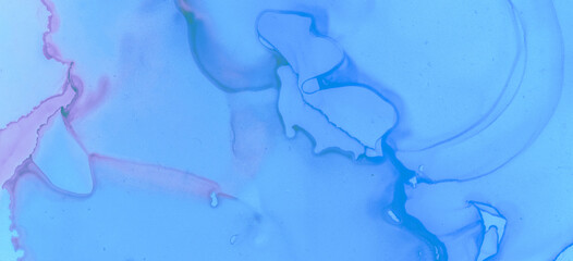 Creative Ink Stains Texture. Blue Pastel Fluid