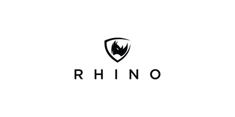 Simple rhino logo design with unique concept  premium vector © arif