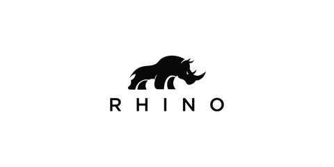 Simple rhino logo design with unique concept  premium vector © arif