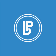 BP initial Letter Logo on Blue background.