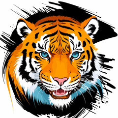Colorful tiger vector illustration