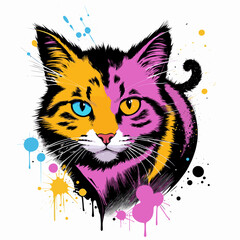 Colorful cat vector illustration
