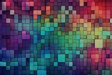 Background with pattern of cubes arranged in a mosaic style. Generative AI