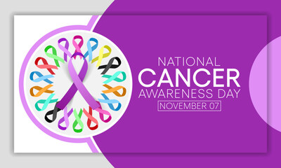 Cancer awareness day is observed every year on November 7, to raise awareness of cancer and to encourage its prevention, detection, and treatment. Vector illustration
