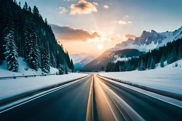 Foto op Plexiglas road in the mountains © Image Studio