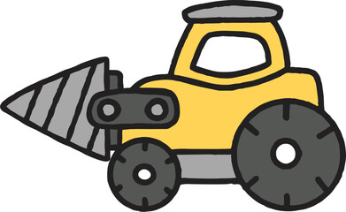 Toy Car Cartoon Illustration Construction Vehicle Dig Truck