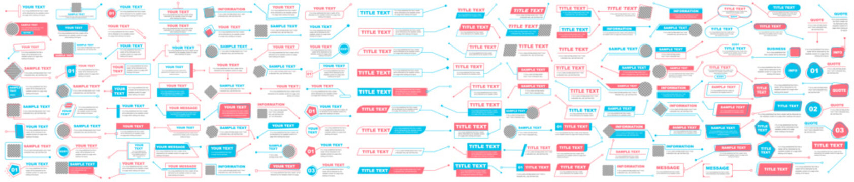 Digital callouts layout template. Callout bar label and source for advertising. Vector elements