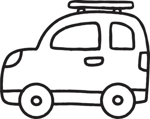 Outline Toy Car Cartoon Illustration Eco Car