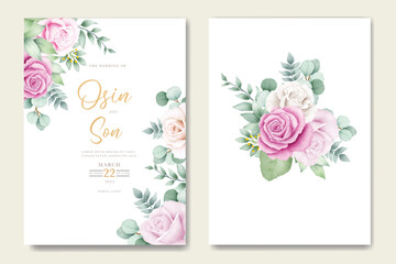 beautiful roses invitation card template 