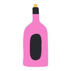 Wine bottle flat illustration