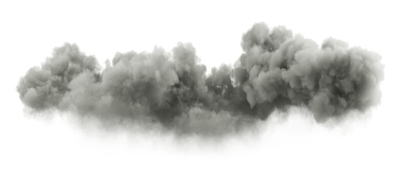 Gloomy rainstorm cloudscape horizontal shapes cut-out backgrounds 3d rendering png