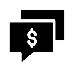 Solid Dollar Chat Bubble icon