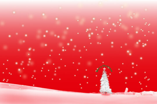 雪の降るクリスマスのイメージ/赤黒