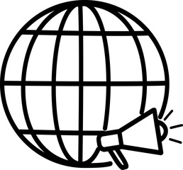 Go to web  with megaphone icon for marketing strategy. vector illustration.