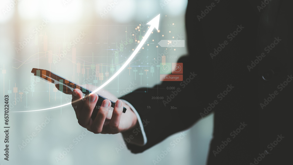 Poster concept of finance and investment ,profit growth management ,financial graphical and statistical ana