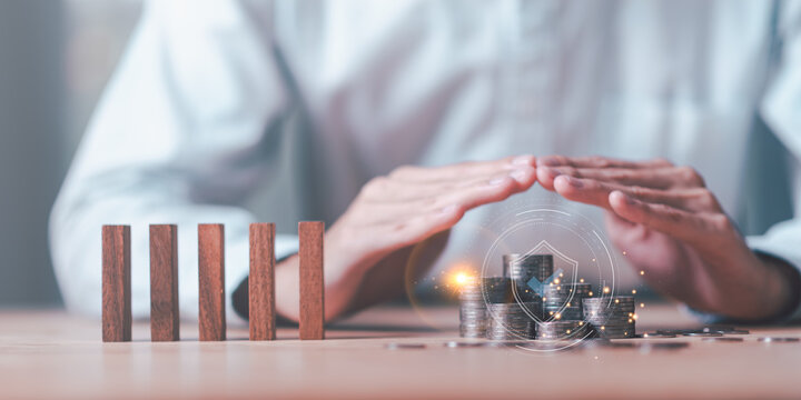 Concept of protecting and protecting the safety of your family and someone you love ,Insurance management planning ,health care and finance ,life and property protection planning