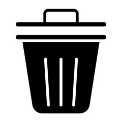 Solid Trash Bin icon
