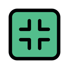 Obraz premium Illustration vector graphic icon of Minimize. Filled Line Style Icon. Multimedia Themed Icon. Vector illustration isolated on white background. Perfect for website or application design.