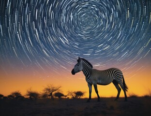 Fototapeta na wymiar Zebras running across the African savannah