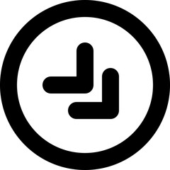 down right circle icon