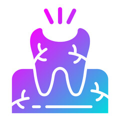 Broken Tooth Vector Icon Design Illustration