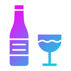 Wine Bottle Vector Icon Design Illustration