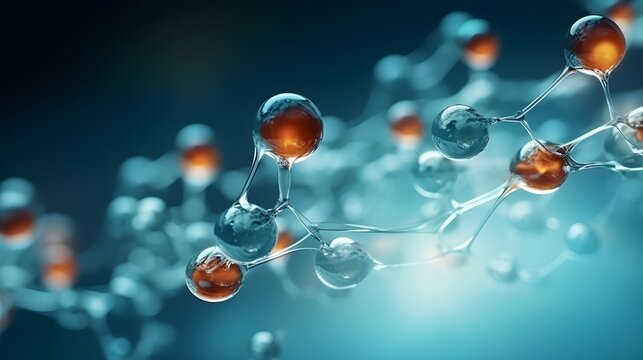 Science background with molecule or atom, Abstract structure for Science or medical background,