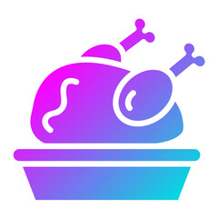 Fototapeta premium Roast Chicken Vector Icon Design Illustration