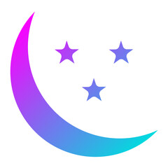 Moon And Star Vector Icon Design Illustration