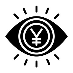 Solid Yen eye icon