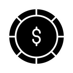 Solid Dollar coin icon
