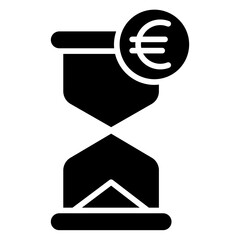 Solid Euro Clock icon