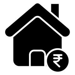 Solid House rent rupee icon