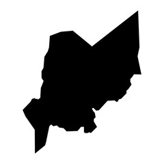 In Salah province map, administrative division of Algeria.