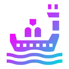 Drilling Boat Vector Icon Design Illustration