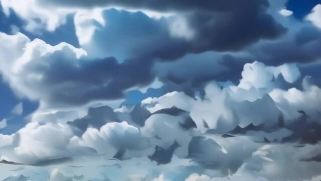 Watercolor Sky Clouds Motion Animation
