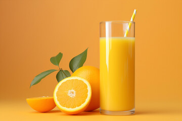Fototapeta premium Space drink juice copy template orange