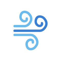 wind icon on a white background, vector illustration