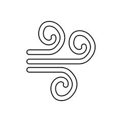 wind icon on a white background, vector illustration