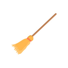 broom icon on white background. vector illustration