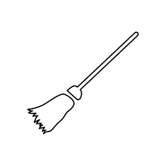 broom icon on white background. vector illustration