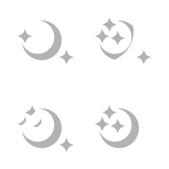 moon and stars icon on white background, vector illustration