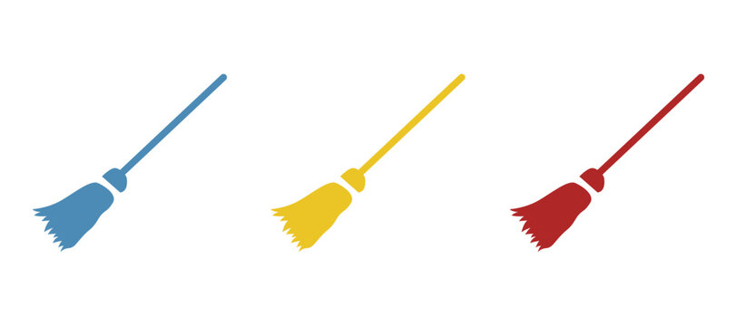 broom icon on white background. vector illustration