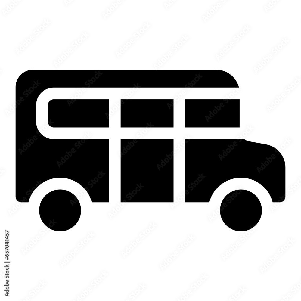 Poster solid bus icon