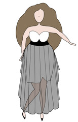 Beautiful curvy woman dancing.