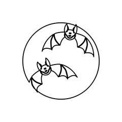 bats icon on a white background, vector illustration