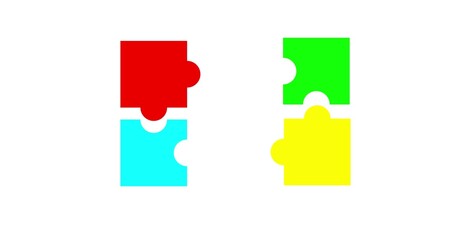 Autism symbol puzzle: red, green, blue, yellow